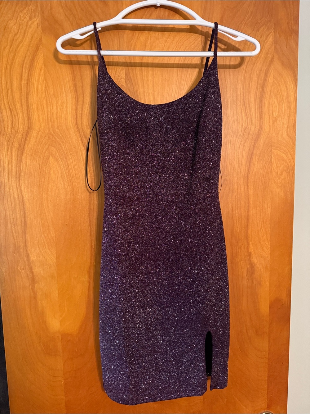 Shimmering Purple  Dress with Side Slit
